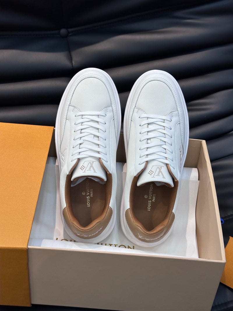 Tênis Louis Vuitton Bervelyn Hills couro Whithe Brown