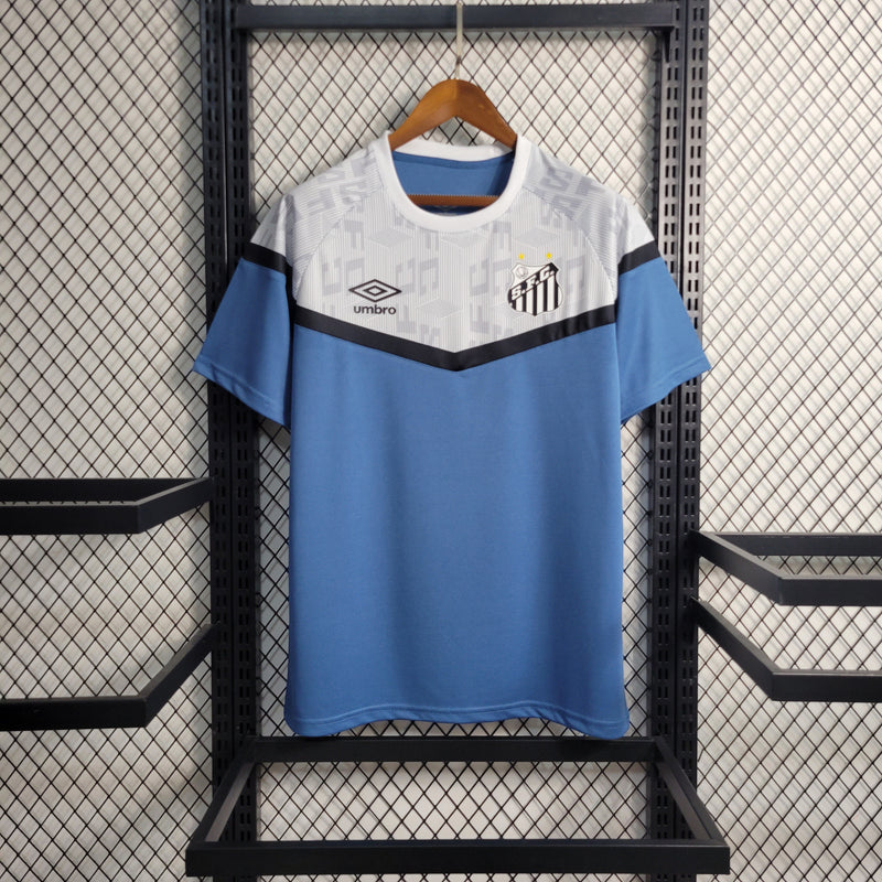 Camisa Santos Treino 23/24 - Umbro Torcedor Masculina - Branca e Azul